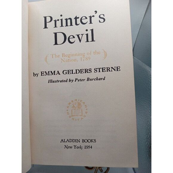 Printer's Devil, Emma Gelders Sterne, 1952, Aladdin Books, 1st Edition, Vintage - Picture 3 of 9